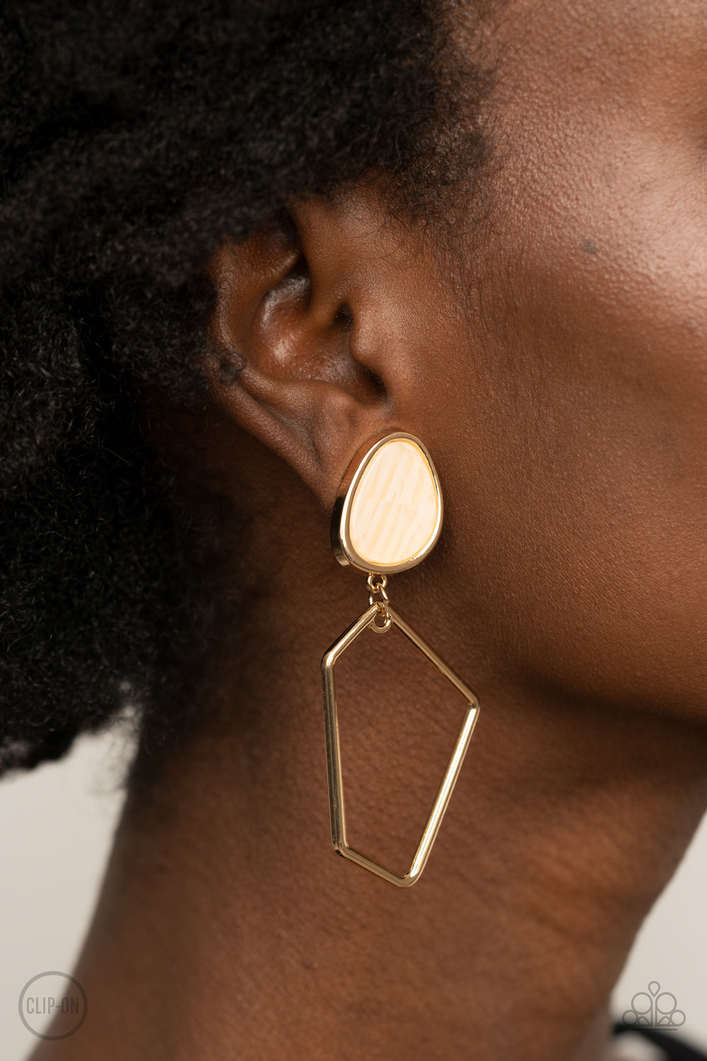 Retro Reverie Gold Clip On Earrings