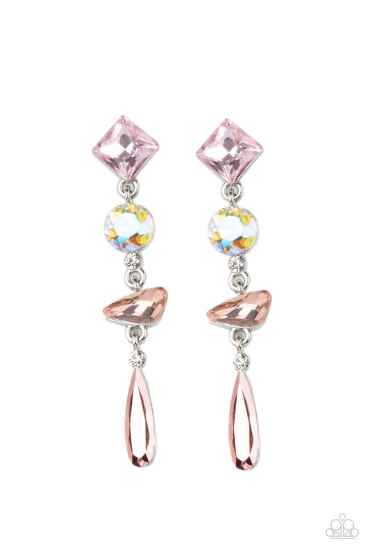 Rock Candy Elegance Pink Iridescent Earrings