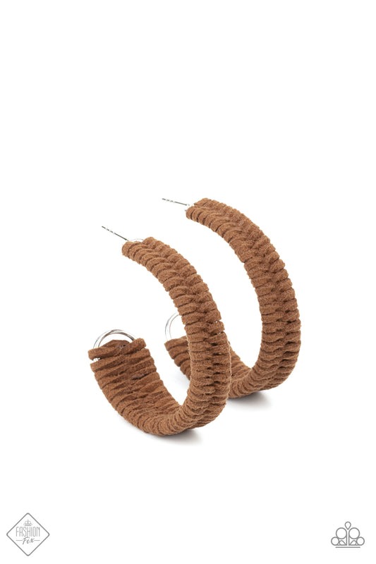 Rural Guru Brown Suede Fashion Fix Hoops