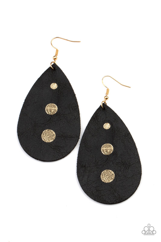 Rustic Torrent Black Earrings