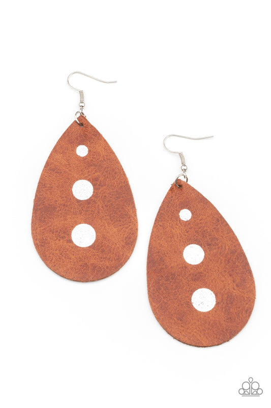 Rustic Torrent Brown Earrings