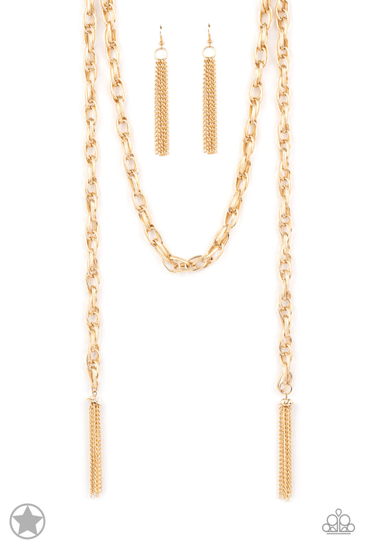 SCARFed for Attention Gold Necklace (Blockbuster)