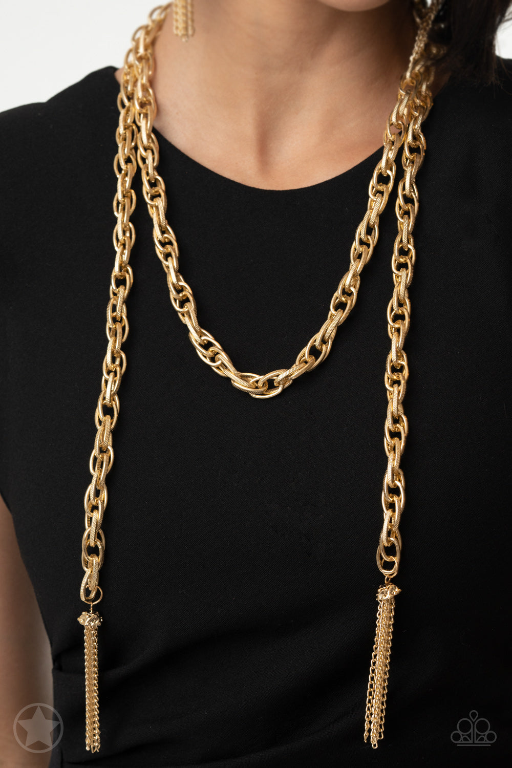 SCARFed for Attention Gold Necklace (Blockbuster)