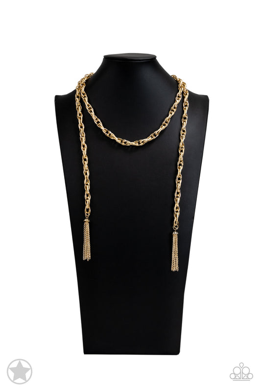 SCARFed for Attention Gold Necklace (Blockbuster)