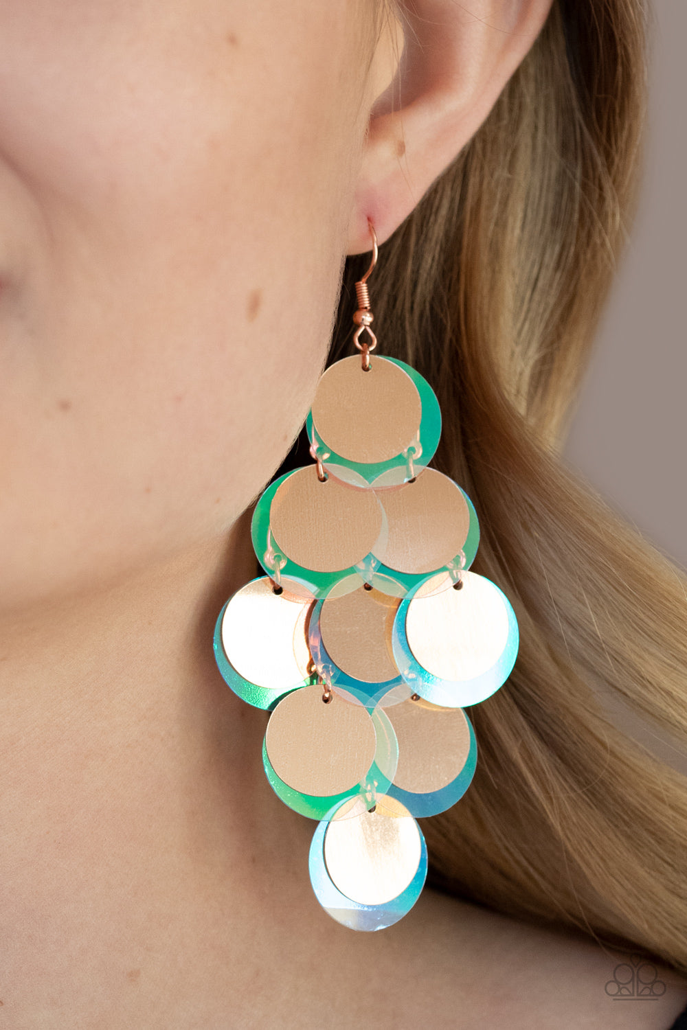 Sequin Seeker Copper Earrings