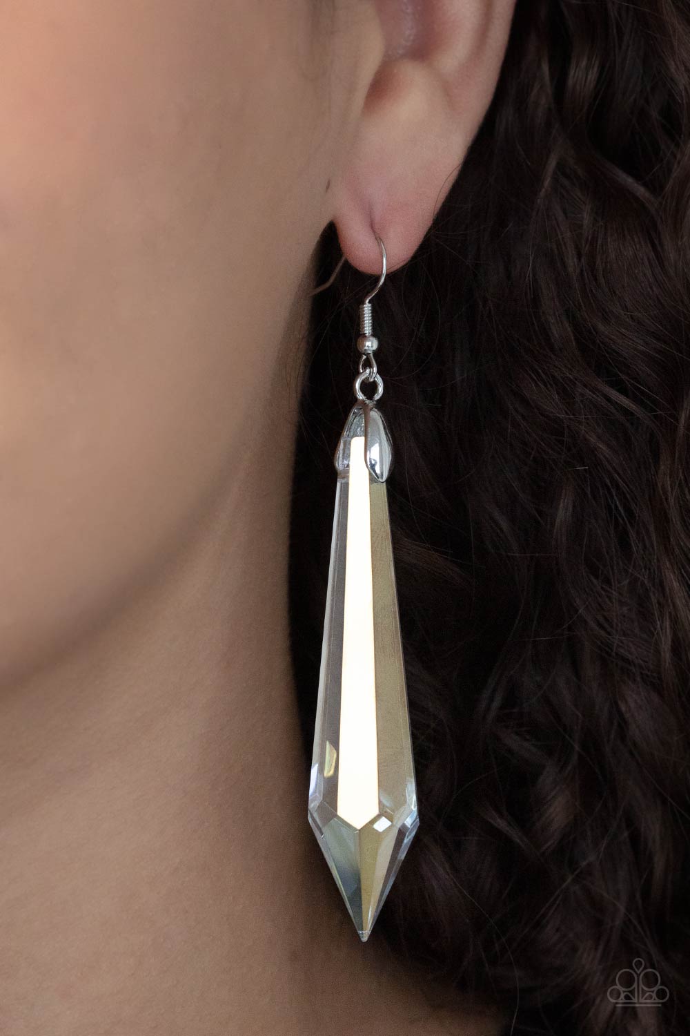 Sharp Dressed Diva Light Multi Iridescent Earrings