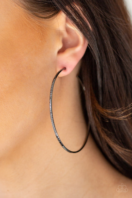 Sleek Fleek Gunmetal Hoops