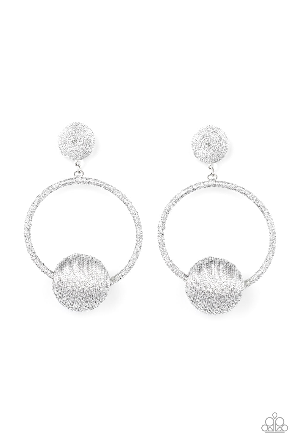 Social Sphere Silver Post Earrings