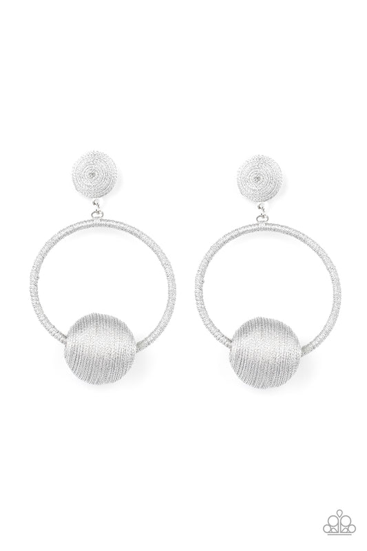 Social Sphere Silver Post Earrings