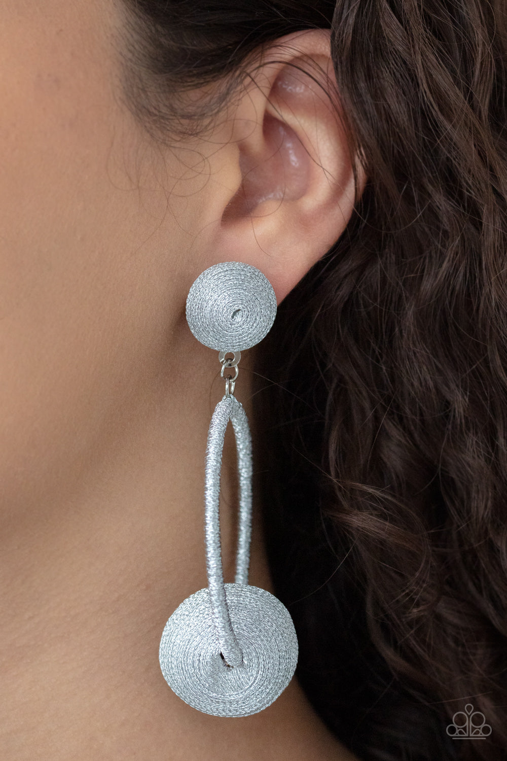 Social Sphere Silver Post Earrings