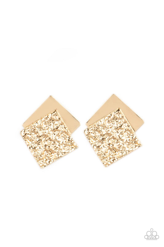 Square with Style Gold Post Earrings