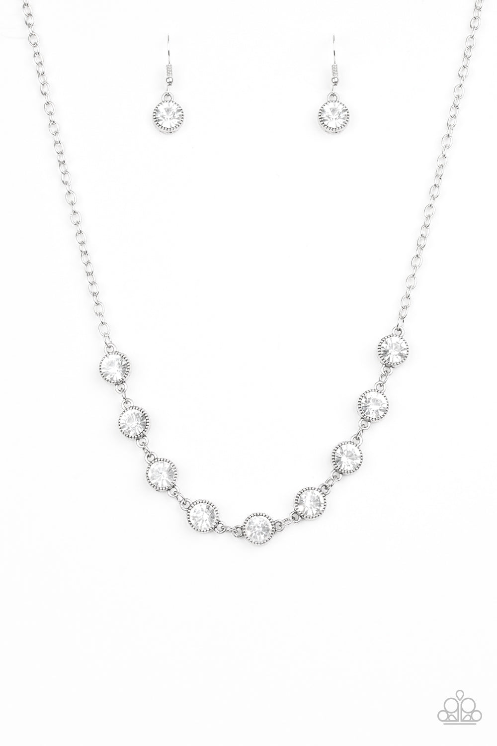 Starlit Socials Silver Rhinestone Necklace