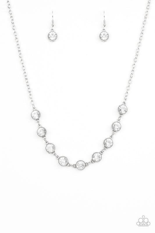 Starlit Socials Silver Rhinestone Necklace