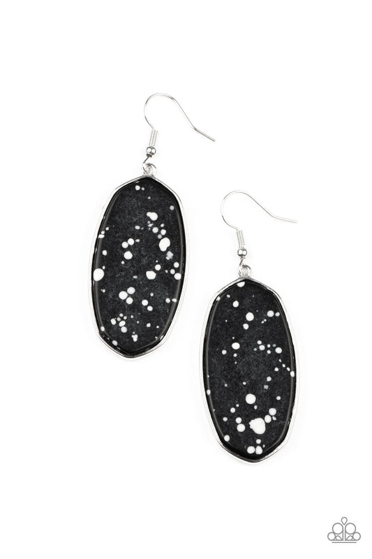 Stone Sculptures Black Earrings