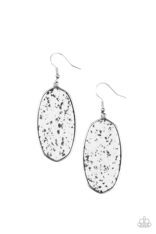 Stone Sculptures White Earrings