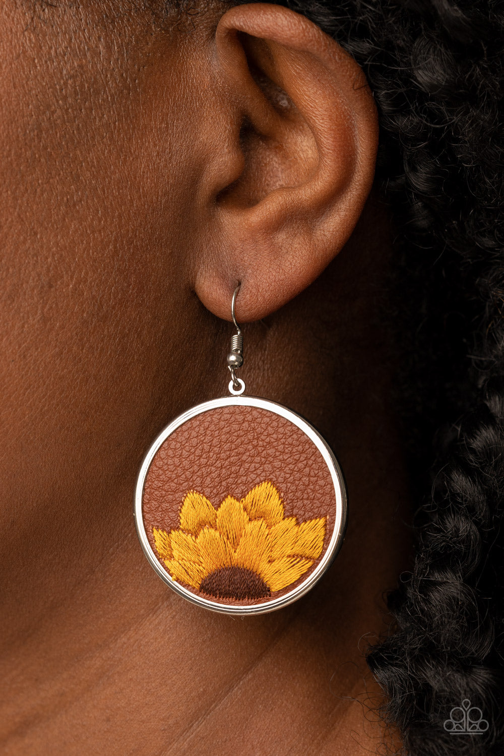 Sun Kissed Sunflowers Brown Earrings