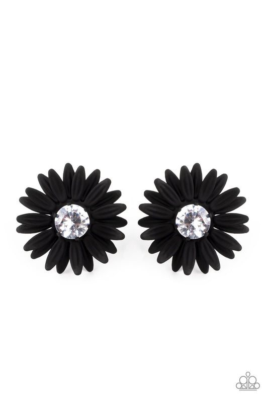 Sunshiny Dais-y Black Post Earrings