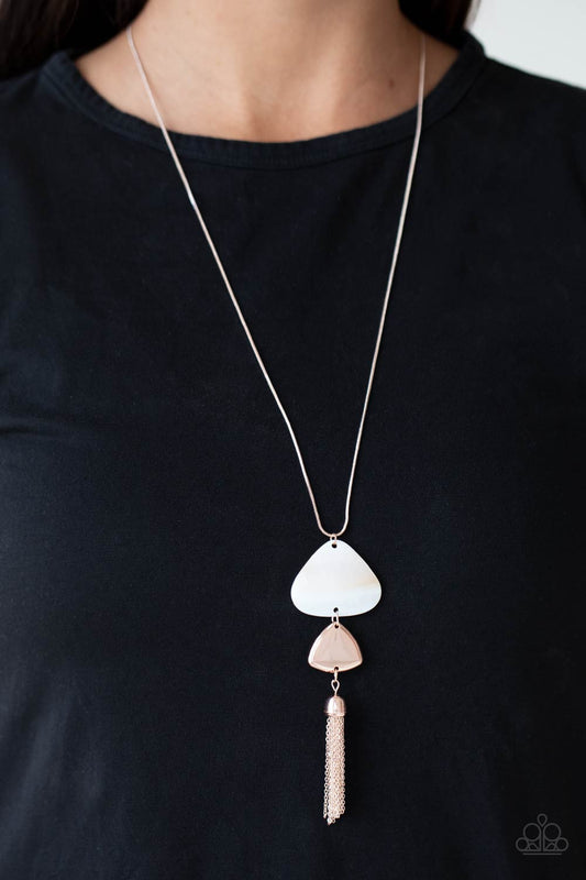 Tide You Over Long Rose Gold Necklace