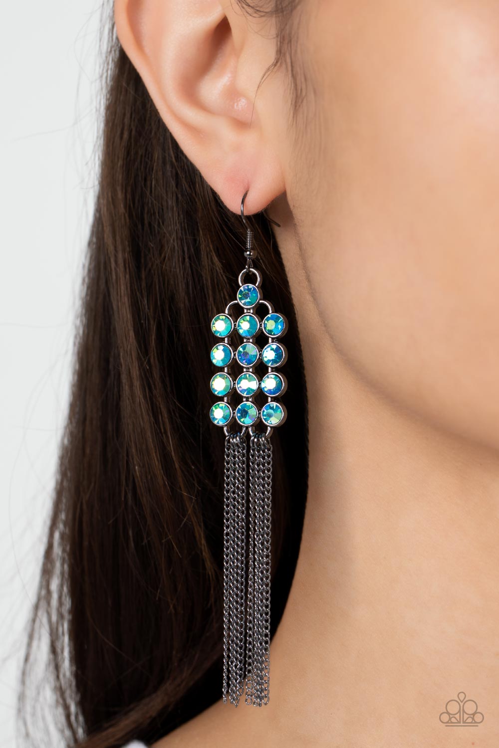 Tasteful Tassel Multi Oil Spill Earrings