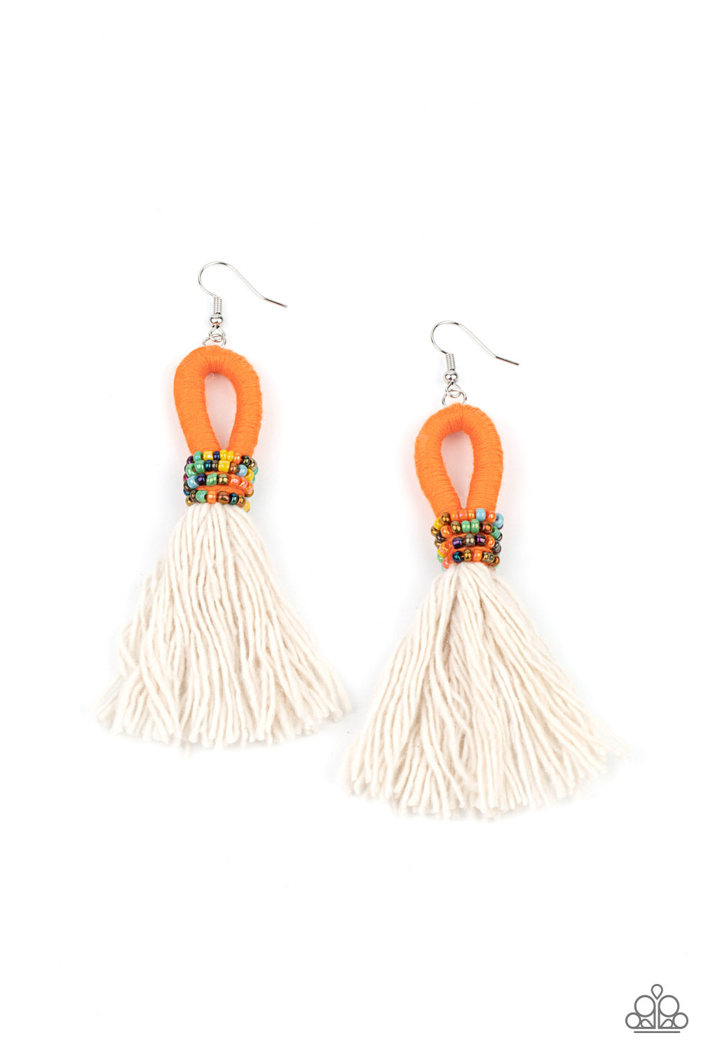 The Dustup Orange Tassel Earrings