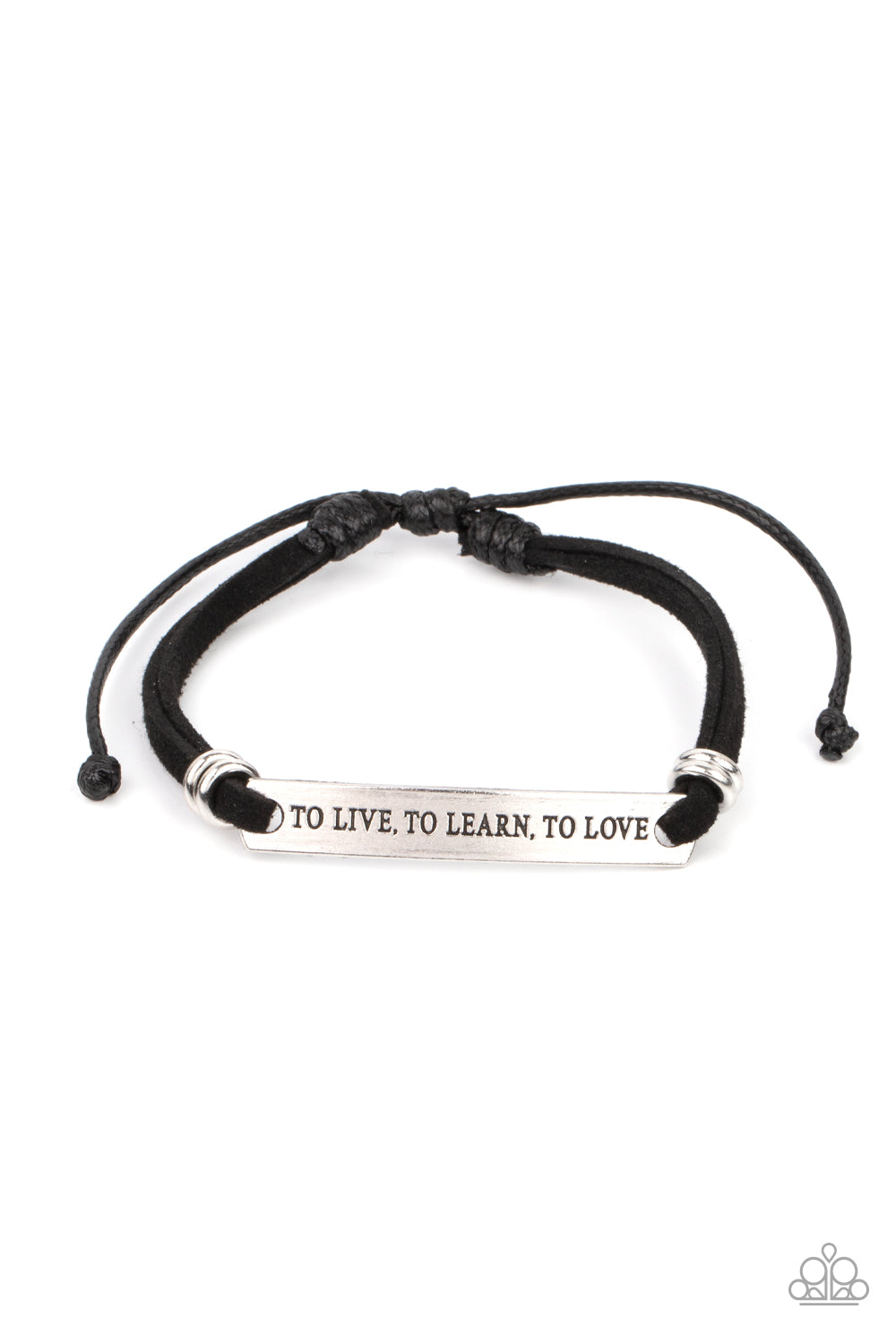 To Live To Learn to Love Black Urban Bracelet