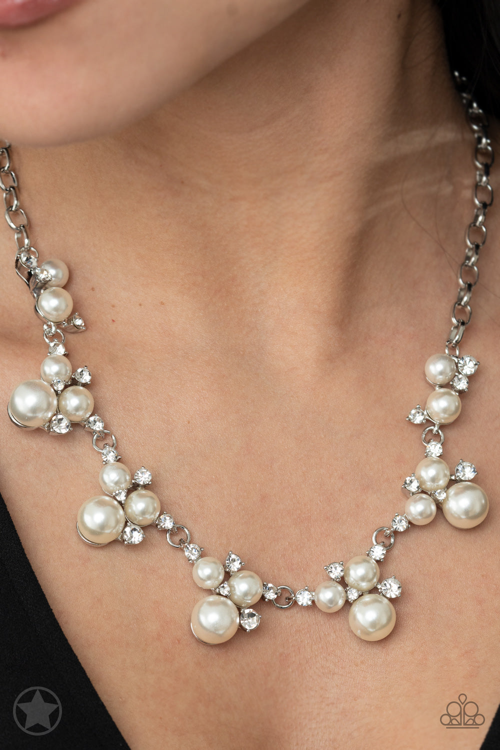 Toast To Perfection Silver Pearl Necklace (Blockbuster)