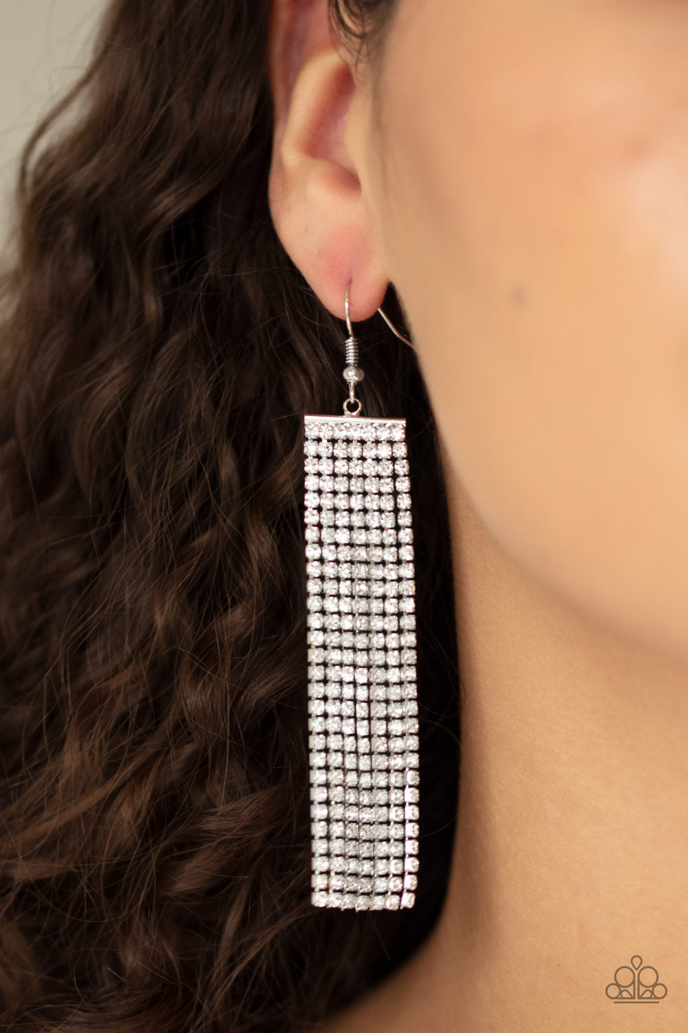 Top Down Shimmer Silver Earrings