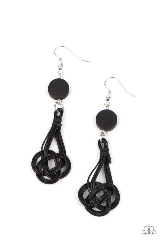 Twisted Torrents Black Earrings