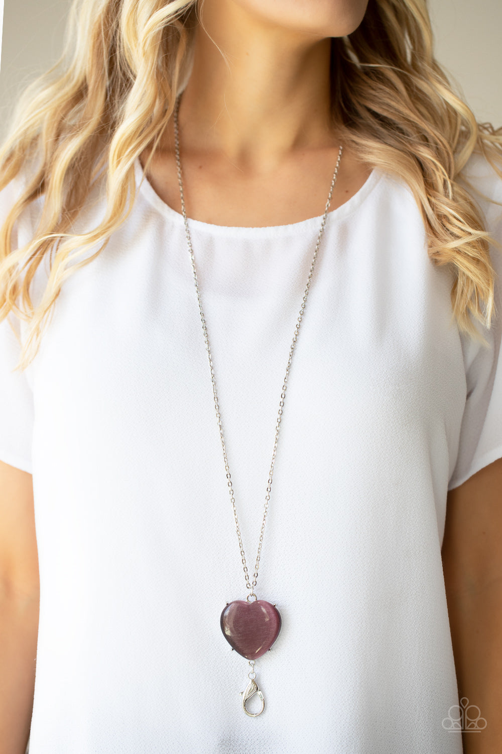 Warmhearted Glow Purple Heart Lanyard