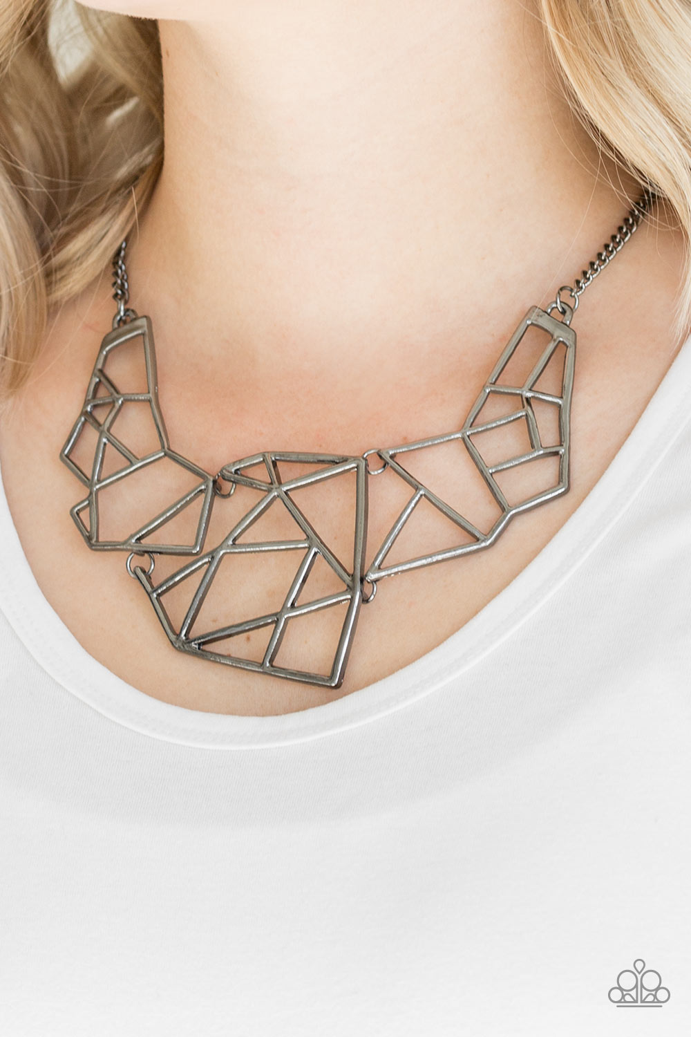 World Shattering Gunmetal Necklace