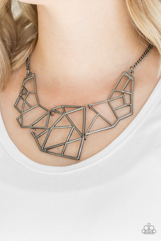 World Shattering Gunmetal Necklace