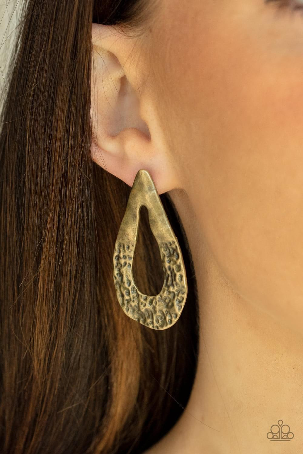 Industrial Antiquity Brass Post Earring