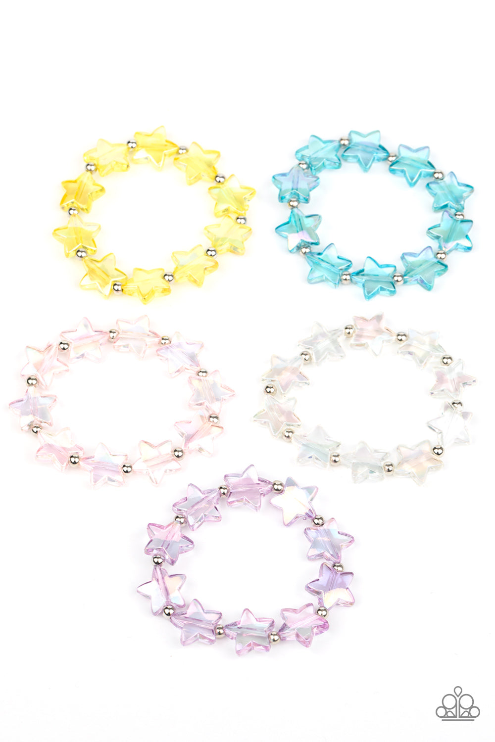 Starlet Shimmer Iridescent Star Bracelets (Bundle of 5)