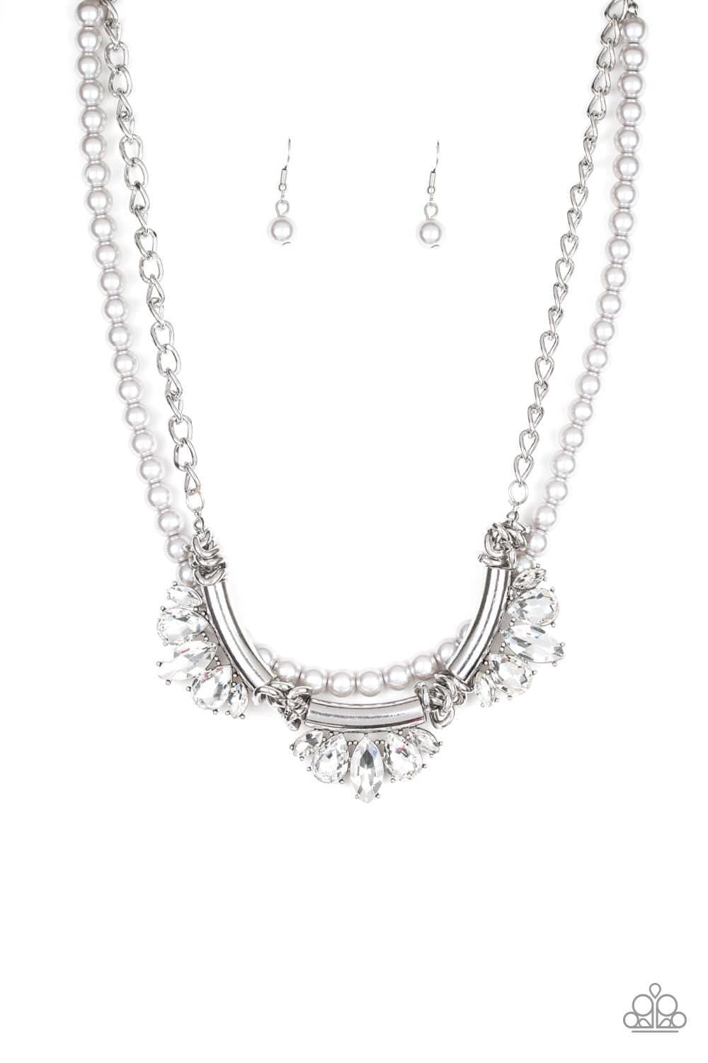 Bow Before The Queen Silver Necklace