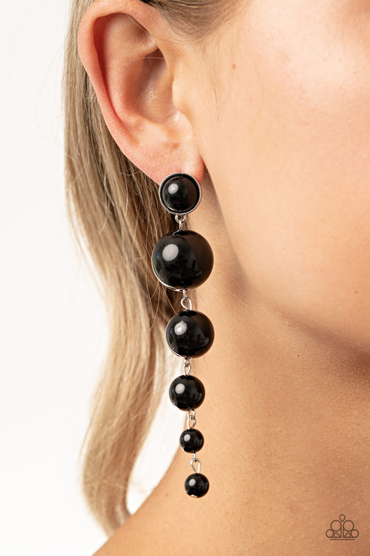 Living a Wealthy Lifestyle Black Earrings