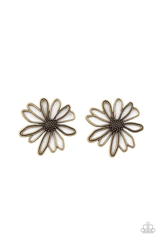 Artisan Arbor Brass Flower Post Earrings