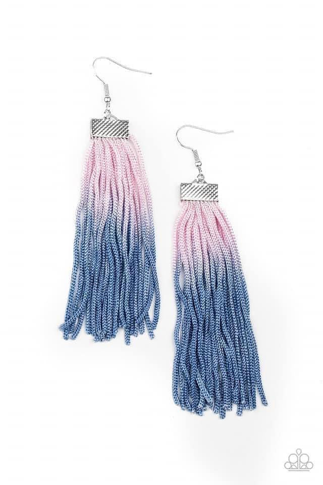 Dual Immersion Pink Ombre Tassel Earrings