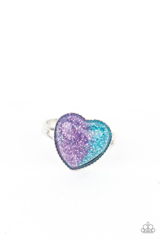 Starlet Shimmer Glitter Heart Rings (Bundle of 5)