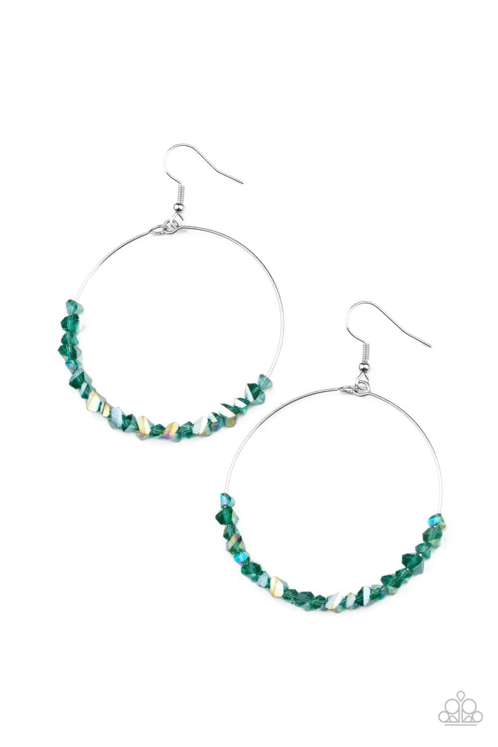 Glimmering Go-Getter Green Earrings