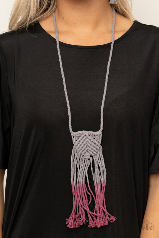 Look at Macrame Now Long Purple Ombre Necklace