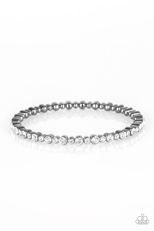 Seven Figure Fabulous Gunmetal Rhinestone Bangle