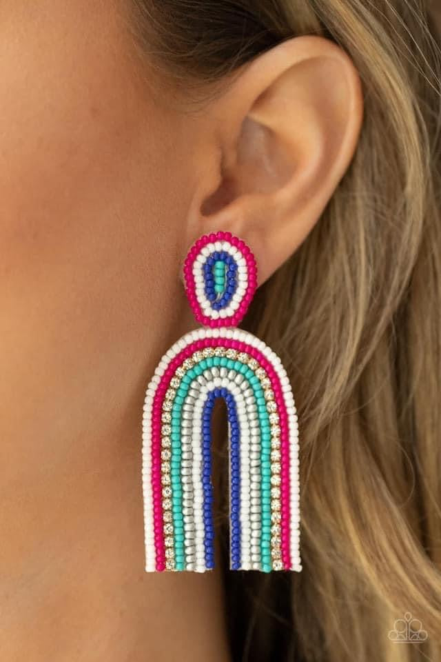 Rainbow Remedy Dark Pink Earrings