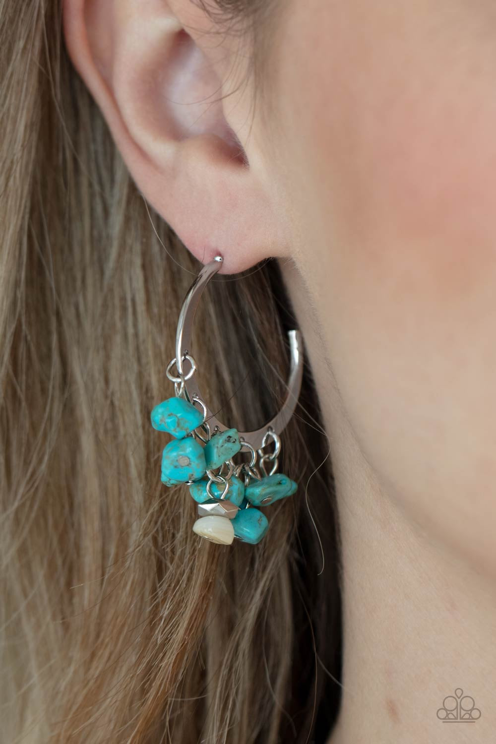 Gorgeously Grounding Blue Hoop Earrings