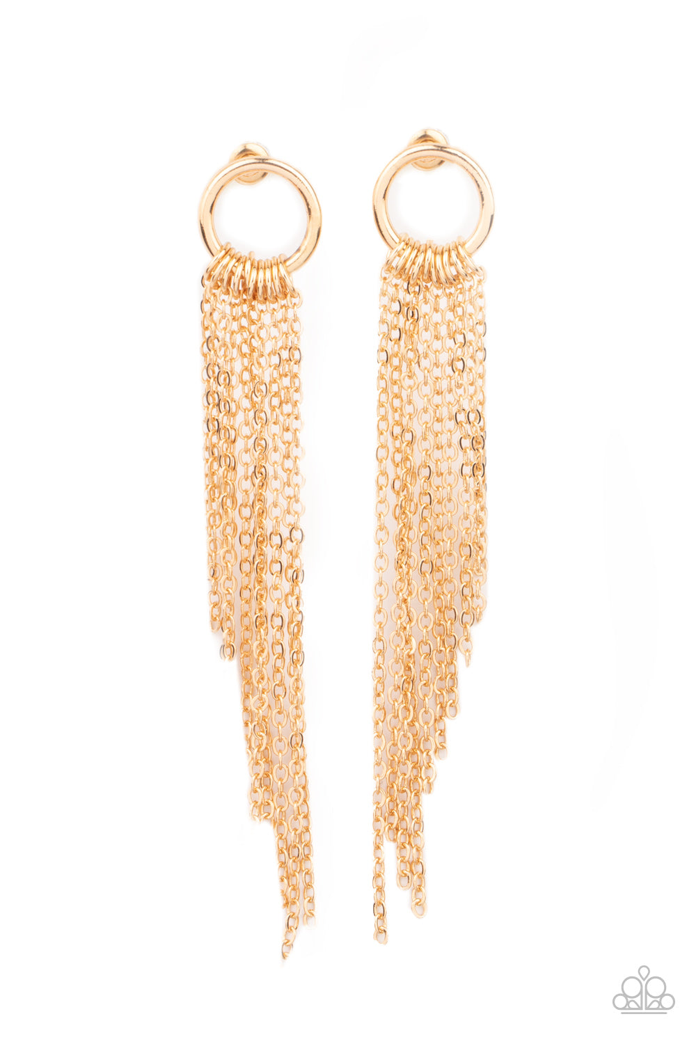 Divinely Dipping Gold Post Earring