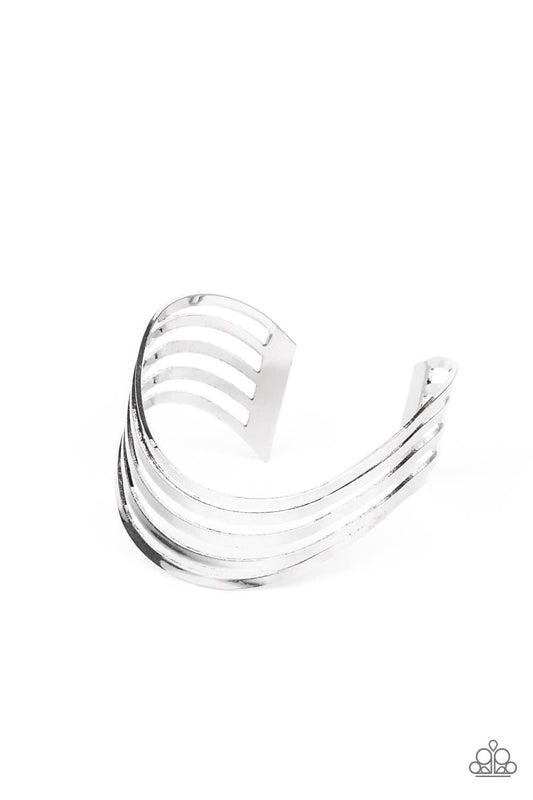 Tantalizingly Tiered Silver Cuff Bracelet