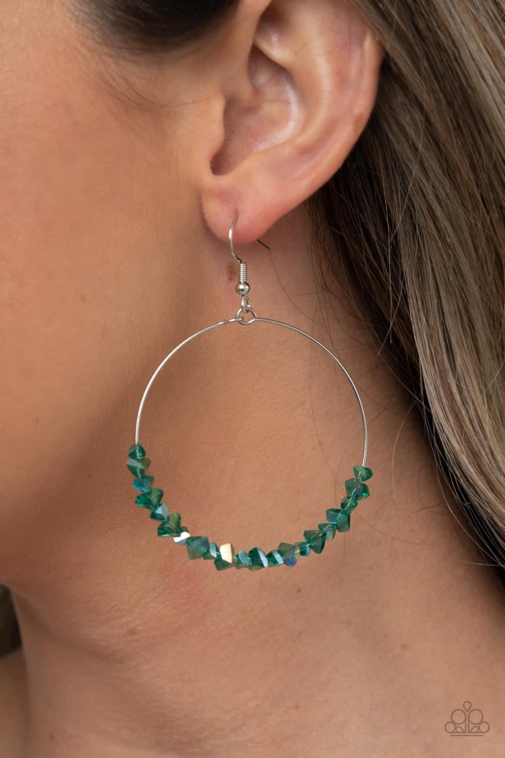 Glimmering Go-Getter Green Earrings