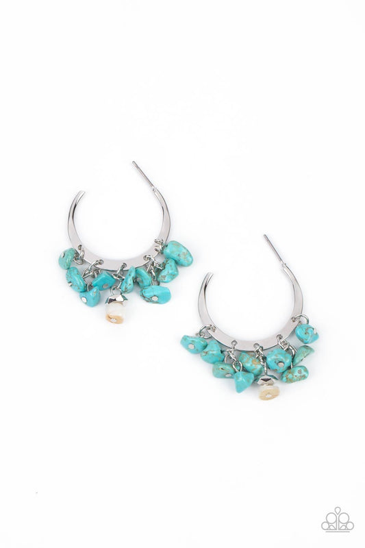 Gorgeously Grounding Blue Hoop Earrings