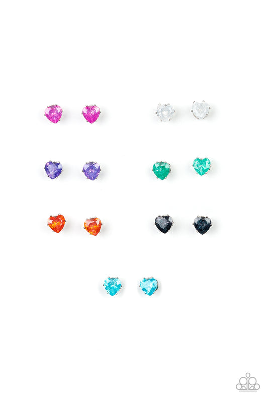 Starlet Shimmer Heart Color Rhinestone Earrings (Bundle of 5)