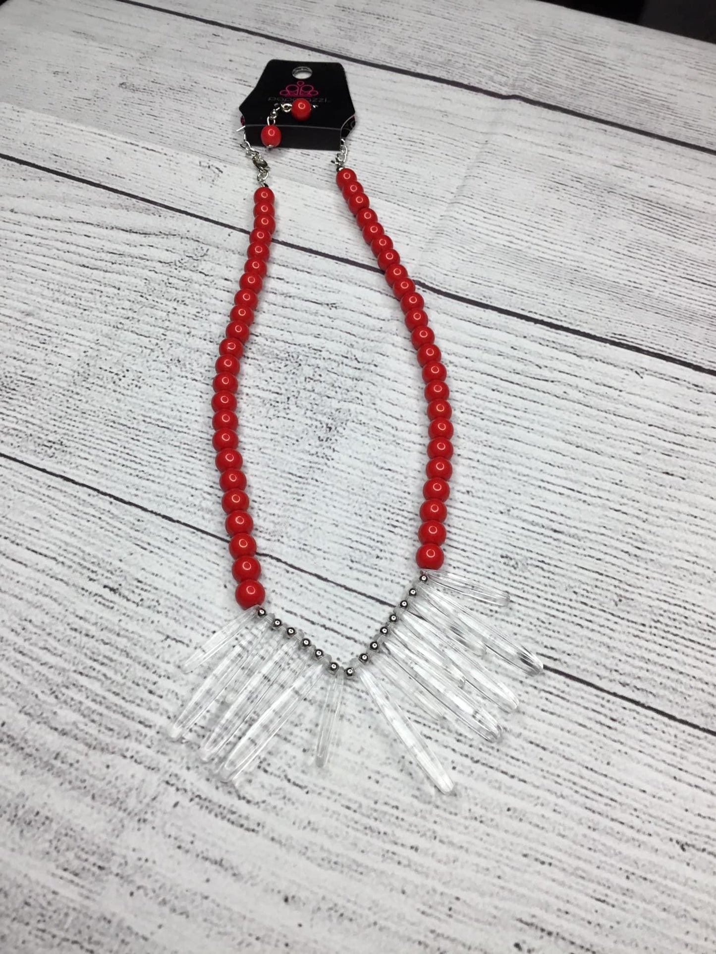 Icy Intimidation Red Necklace