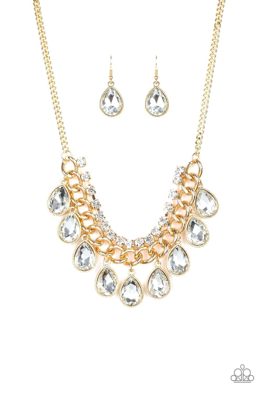 All Toget-Heir Now Gold Rhinestone Necklace